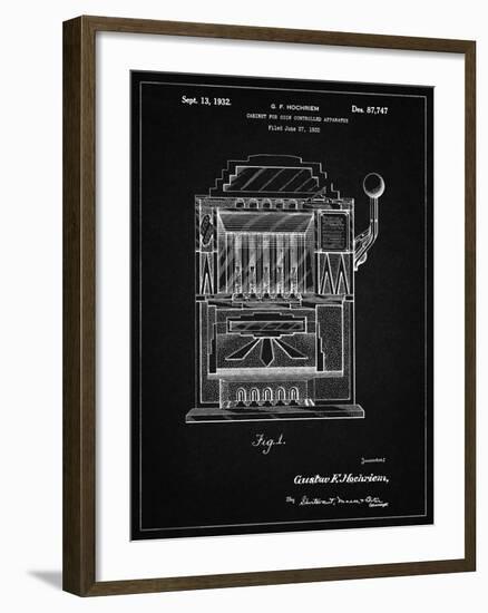 PP1125-Vintage Black Vintage Slot Machine 1932 Patent Poster-Cole Borders-Framed Giclee Print