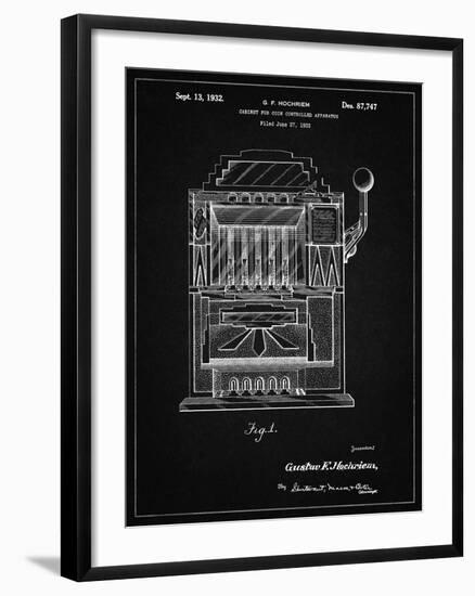 PP1125-Vintage Black Vintage Slot Machine 1932 Patent Poster-Cole Borders-Framed Giclee Print