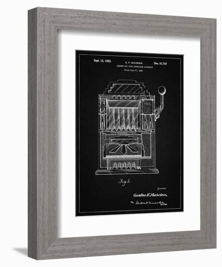 PP1125-Vintage Black Vintage Slot Machine 1932 Patent Poster-Cole Borders-Framed Giclee Print