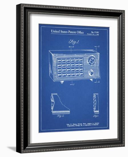 PP1126-Blueprint Vintage Table Radio Patent Poster-Cole Borders-Framed Giclee Print