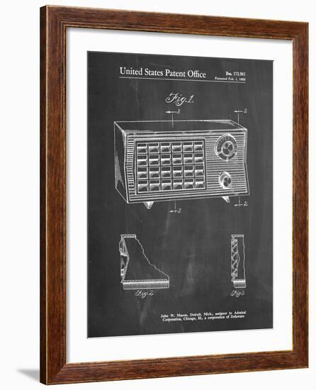 PP1126-Chalkboard Vintage Table Radio Patent Poster-Cole Borders-Framed Giclee Print