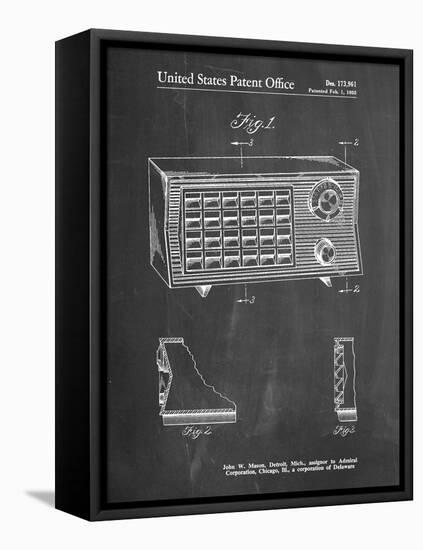 PP1126-Chalkboard Vintage Table Radio Patent Poster-Cole Borders-Framed Premier Image Canvas