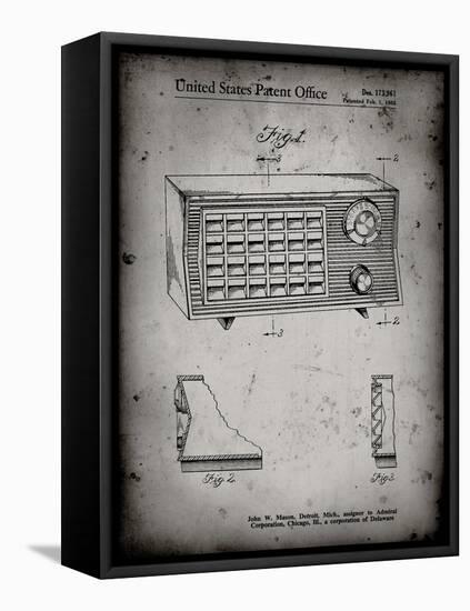 PP1126-Faded Grey Vintage Table Radio Patent Poster-Cole Borders-Framed Premier Image Canvas