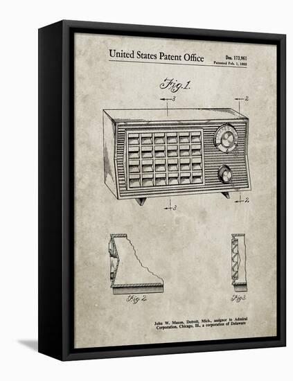 PP1126-Sandstone Vintage Table Radio Patent Poster-Cole Borders-Framed Premier Image Canvas