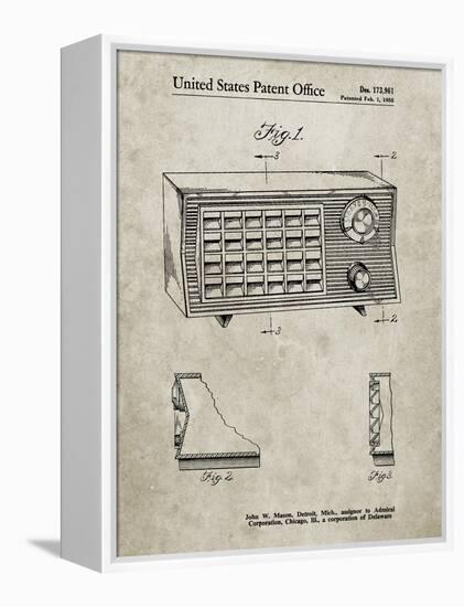 PP1126-Sandstone Vintage Table Radio Patent Poster-Cole Borders-Framed Premier Image Canvas
