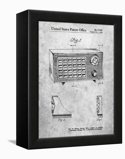 PP1126-Slate Vintage Table Radio Patent Poster-Cole Borders-Framed Premier Image Canvas