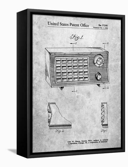 PP1126-Slate Vintage Table Radio Patent Poster-Cole Borders-Framed Premier Image Canvas