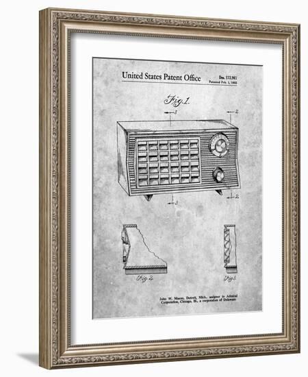 PP1126-Slate Vintage Table Radio Patent Poster-Cole Borders-Framed Giclee Print