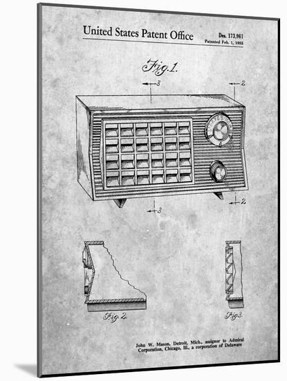 PP1126-Slate Vintage Table Radio Patent Poster-Cole Borders-Mounted Giclee Print