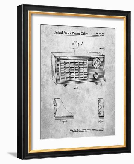 PP1126-Slate Vintage Table Radio Patent Poster-Cole Borders-Framed Giclee Print