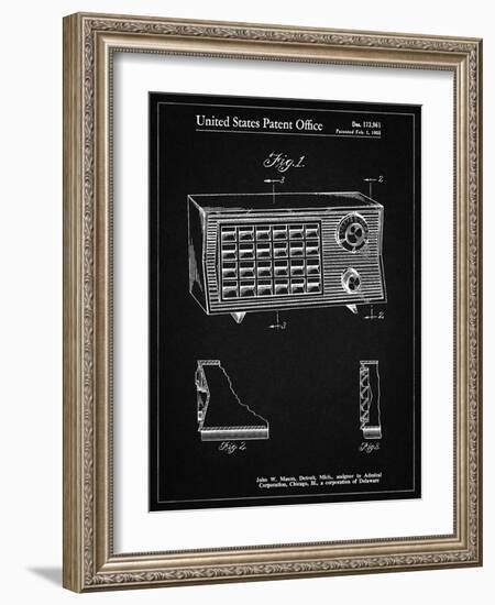 PP1126-Vintage Black Vintage Table Radio Patent Poster-Cole Borders-Framed Giclee Print