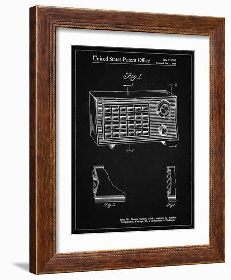 PP1126-Vintage Black Vintage Table Radio Patent Poster-Cole Borders-Framed Giclee Print