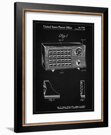 PP1126-Vintage Black Vintage Table Radio Patent Poster-Cole Borders-Framed Giclee Print