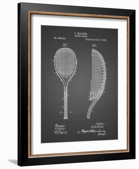 PP1127-Black Grid Vintage Tennis Racket 1891 Patent Poster-Cole Borders-Framed Giclee Print