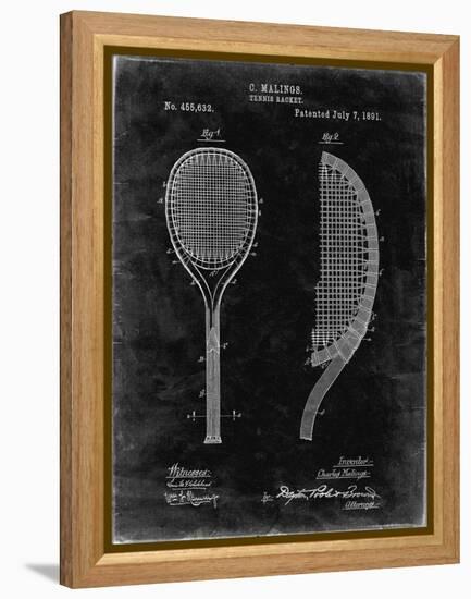 PP1127-Black Grunge Vintage Tennis Racket 1891 Patent Poster-Cole Borders-Framed Premier Image Canvas