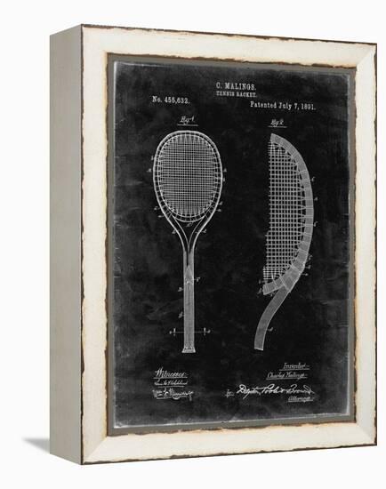 PP1127-Black Grunge Vintage Tennis Racket 1891 Patent Poster-Cole Borders-Framed Premier Image Canvas