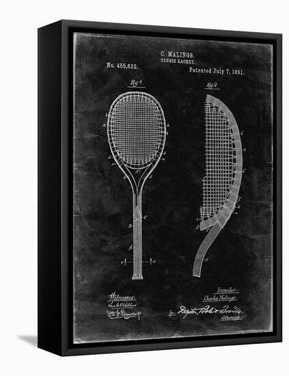 PP1127-Black Grunge Vintage Tennis Racket 1891 Patent Poster-Cole Borders-Framed Premier Image Canvas