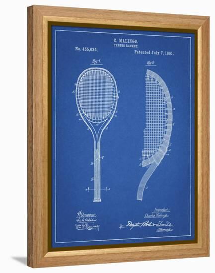 PP1127-Blueprint Vintage Tennis Racket 1891 Patent Poster-Cole Borders-Framed Premier Image Canvas