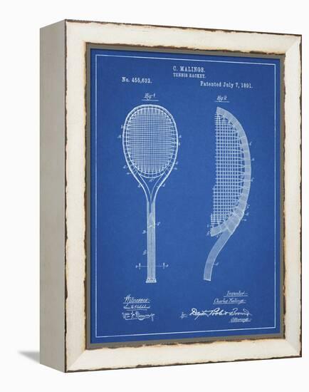 PP1127-Blueprint Vintage Tennis Racket 1891 Patent Poster-Cole Borders-Framed Premier Image Canvas