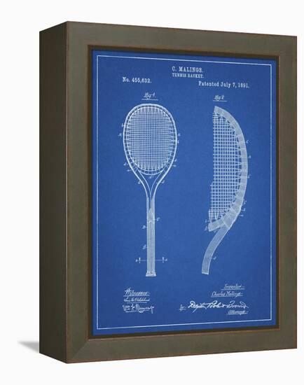 PP1127-Blueprint Vintage Tennis Racket 1891 Patent Poster-Cole Borders-Framed Premier Image Canvas