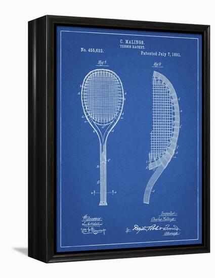 PP1127-Blueprint Vintage Tennis Racket 1891 Patent Poster-Cole Borders-Framed Premier Image Canvas