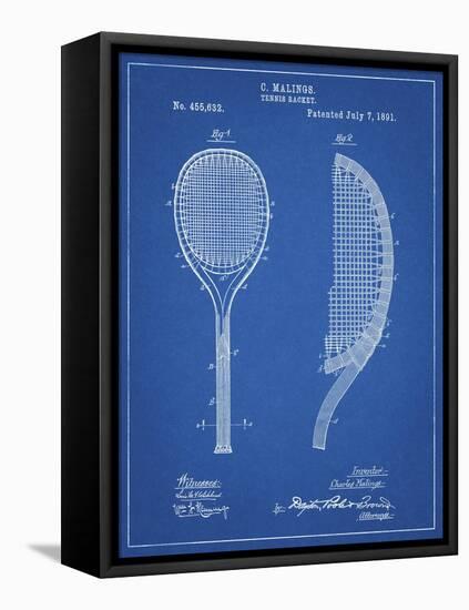 PP1127-Blueprint Vintage Tennis Racket 1891 Patent Poster-Cole Borders-Framed Premier Image Canvas