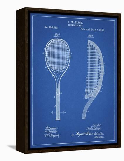 PP1127-Blueprint Vintage Tennis Racket 1891 Patent Poster-Cole Borders-Framed Premier Image Canvas