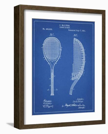 PP1127-Blueprint Vintage Tennis Racket 1891 Patent Poster-Cole Borders-Framed Giclee Print