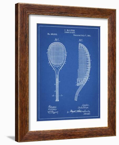 PP1127-Blueprint Vintage Tennis Racket 1891 Patent Poster-Cole Borders-Framed Giclee Print