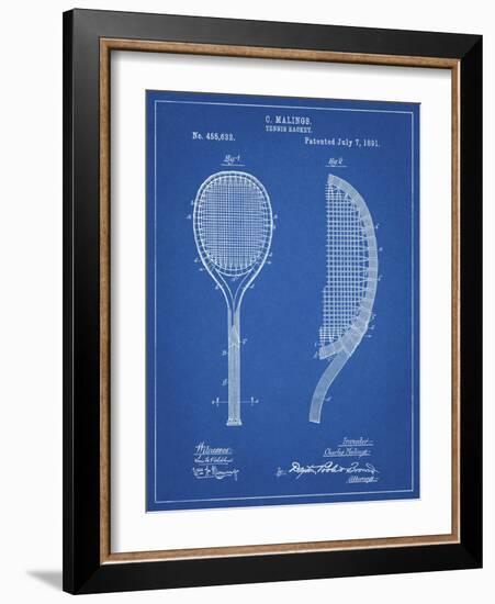 PP1127-Blueprint Vintage Tennis Racket 1891 Patent Poster-Cole Borders-Framed Giclee Print