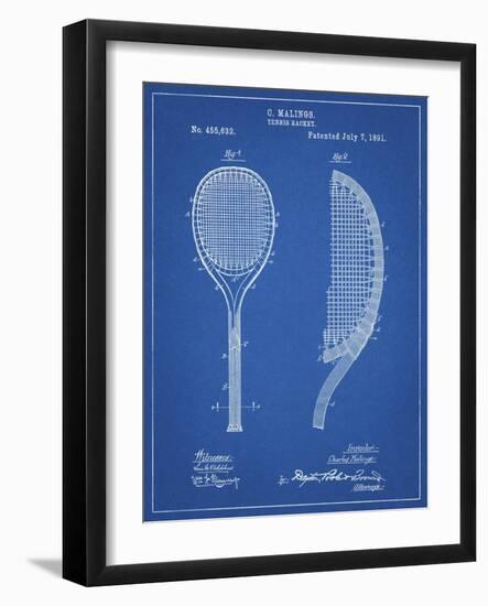 PP1127-Blueprint Vintage Tennis Racket 1891 Patent Poster-Cole Borders-Framed Giclee Print