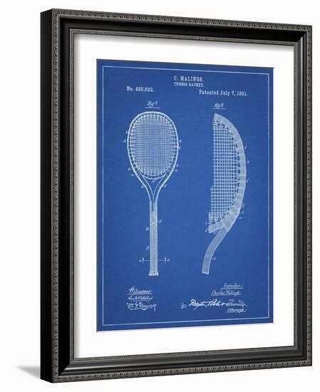 PP1127-Blueprint Vintage Tennis Racket 1891 Patent Poster-Cole Borders-Framed Giclee Print