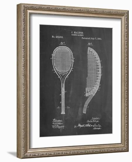 PP1127-Chalkboard Vintage Tennis Racket 1891 Patent Poster-Cole Borders-Framed Giclee Print