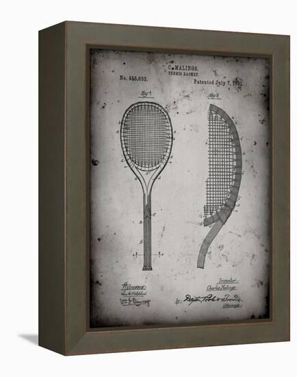 PP1127-Faded Grey Vintage Tennis Racket 1891 Patent Poster-Cole Borders-Framed Premier Image Canvas