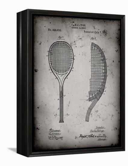 PP1127-Faded Grey Vintage Tennis Racket 1891 Patent Poster-Cole Borders-Framed Premier Image Canvas