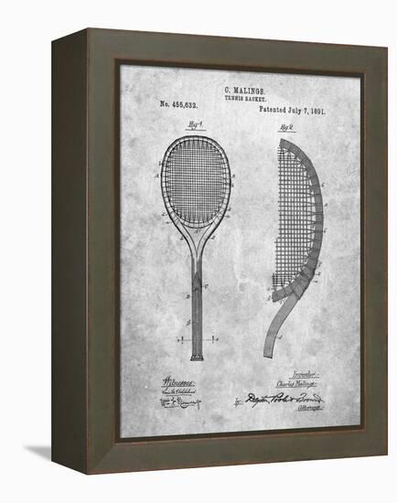 PP1127-Slate Vintage Tennis Racket 1891 Patent Poster-Cole Borders-Framed Premier Image Canvas