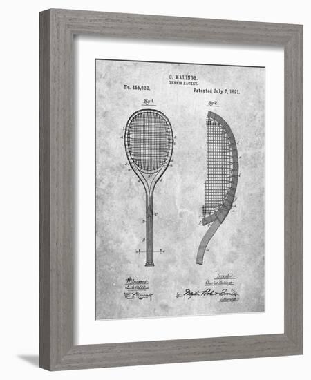 PP1127-Slate Vintage Tennis Racket 1891 Patent Poster-Cole Borders-Framed Giclee Print