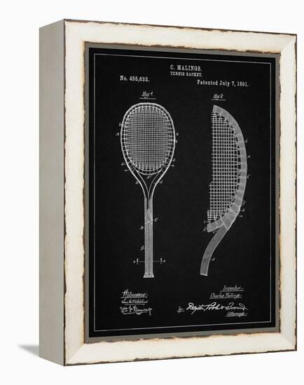 PP1127-Vintage Black Vintage Tennis Racket 1891 Patent Poster-Cole Borders-Framed Premier Image Canvas