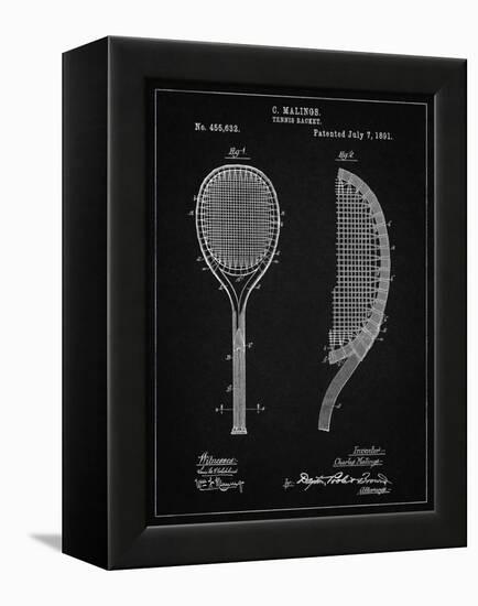PP1127-Vintage Black Vintage Tennis Racket 1891 Patent Poster-Cole Borders-Framed Premier Image Canvas