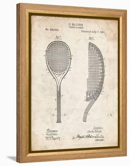 PP1127-Vintage Parchment Vintage Tennis Racket 1891 Patent Poster-Cole Borders-Framed Premier Image Canvas