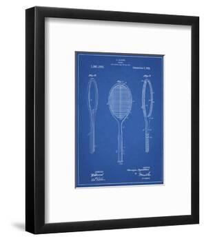 PP1128-Blueprint Vintage Tennis Racket Patent Poster-Cole Borders-Framed Giclee Print