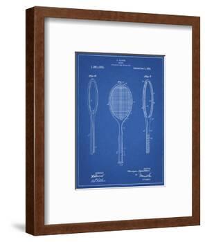 PP1128-Blueprint Vintage Tennis Racket Patent Poster-Cole Borders-Framed Giclee Print