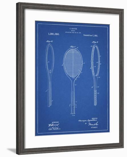 PP1128-Blueprint Vintage Tennis Racket Patent Poster-Cole Borders-Framed Giclee Print