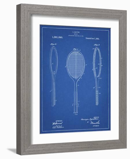 PP1128-Blueprint Vintage Tennis Racket Patent Poster-Cole Borders-Framed Giclee Print