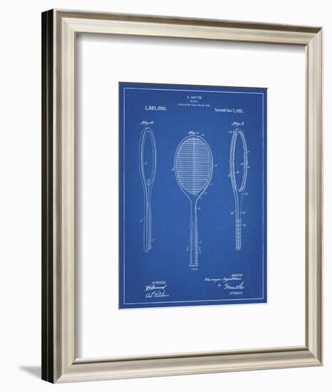 PP1128-Blueprint Vintage Tennis Racket Patent Poster-Cole Borders-Framed Giclee Print