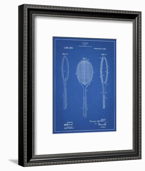 PP1128-Blueprint Vintage Tennis Racket Patent Poster-Cole Borders-Framed Giclee Print