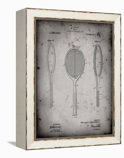 PP1128-Faded Grey Vintage Tennis Racket Patent Poster-Cole Borders-Framed Premier Image Canvas