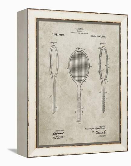PP1128-Sandstone Vintage Tennis Racket Patent Poster-Cole Borders-Framed Premier Image Canvas