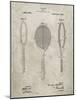 PP1128-Sandstone Vintage Tennis Racket Patent Poster-Cole Borders-Mounted Giclee Print