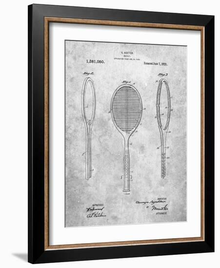 PP1128-Slate Vintage Tennis Racket Patent Poster-Cole Borders-Framed Giclee Print